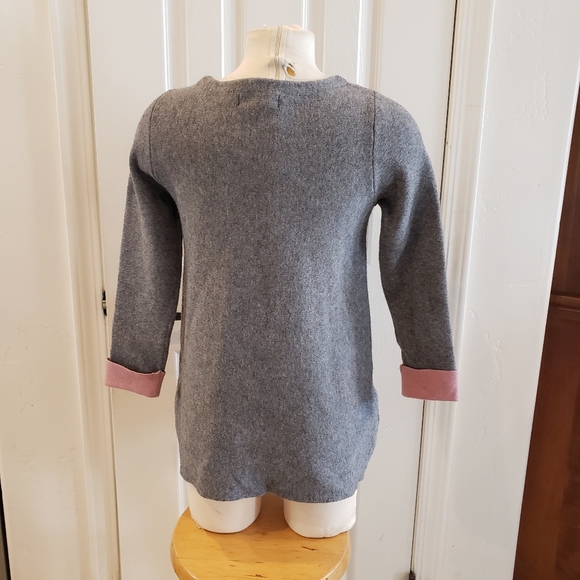 Nanette Lepore Gray Side Zip Sweater Pink Cuffs - Picture 6 of 8